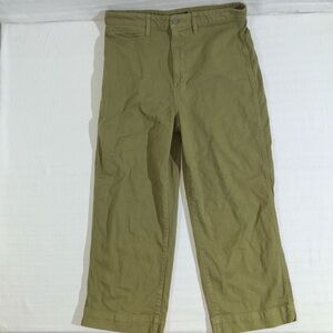 Quince Organic Stretch Cotton Chino Cropped Wide Leg Pants Womens Size 31